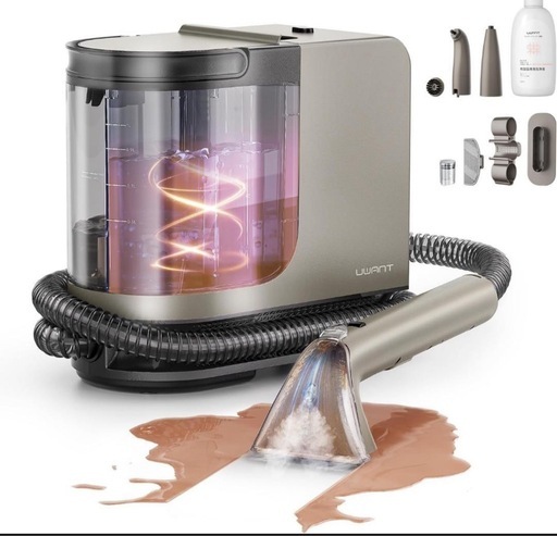 ❤️新品❤️スチームクリーナー 超強吸引力 60℃加熱 5種ブラシ 専用洗浄液付き