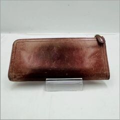 【❗️✨エレガンスなデザイン✨❗️】PRADA プラダ レザー長財布 ラウンドファスナー ブラウン ゴールドロゴ 現状品の画像