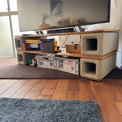 テレビ台、収納棚(ブロック4つ、棚板2枚)の画像