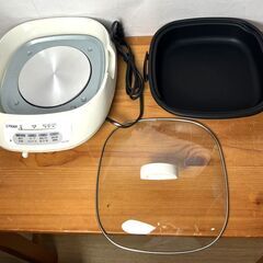 【B489】TIGER/グリルパン/なべ着脱式/CGS-1200/煮る・焼く・炒める・蒸すの1台4役/家庭用ホットプレート/日本製/通電確認済みの画像
