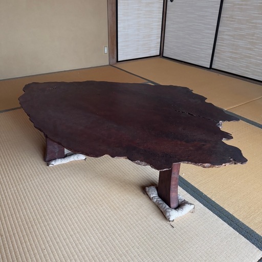 引き取り限定 一枚板の座卓 ローテーブル (you) 上山口のテーブル《座