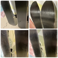 ☆決まりました☆　子供スキー４点 まとめ売り スキー板118cm ビンディング ストック90cm カザマの収納袋付の画像