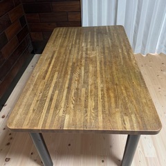 引き取り限定 ダイニングテーブル ナラ集成材　DIYの画像