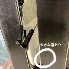 ☆決まりました☆　子供スキー４点 まとめ売り スキー板118cm ビンディング ストック90cm カザマの収納袋付の画像