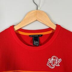 Zoe Dress Code International ゾーイ　ドレスコードインターナショナル ボーダー 長袖ニット ポリエステル レッド レディース 36【古着】【中古】の画像