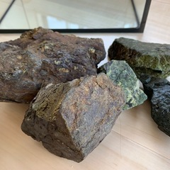 【アクアリウム】小型水槽、石、掃除ヘラの画像