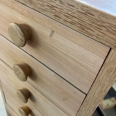 12/25まで店頭商品一部を除き半額クリスマスSALE!!開催中　イ2512-167 木製 多段チェスト 15段 ナチュラル キズ汚れ有りの画像