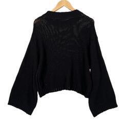 CHEAP MONDAY チープマンデー 長袖ニット コットン ブラック レディース XS【古着】【中古】の画像