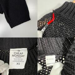 CHEAP MONDAY チープマンデー 長袖ニット コットン ブラック レディース XS【古着】【中古】の画像
