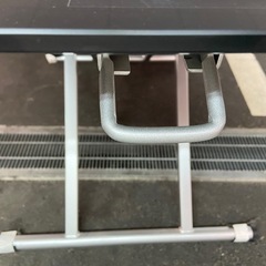 【ドリーム池田店】◎ジモティ割対象品◎昇降ガラス天板テーブル 2125680000038607の画像