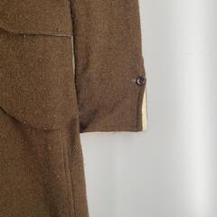 ノーブランド  コート ウール カーキ レディース 38【古着】【中古】の画像