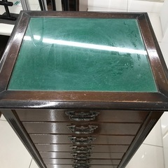 アンティーク　引出し付電話台の画像