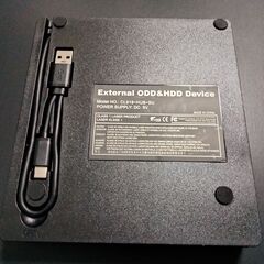 新品未使用(開封、確認のみ）DVD CD 外付けドライブ 【4in1多機能モデル】SD/TFカードスロット搭載・外付けHDD/マウス/スマホ接続可・DVD/CD読み書き対応・USB/Type-C両対応・外付けdvdドライブ Windows/Mac/Linux対応 (ブラック)の画像