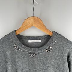 Andemiu アンデミュウ 長袖ニット ポリエステル グレー レディース F【古着】【中古】の画像