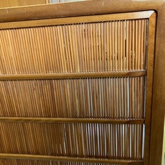 12/25まで店頭商品一部を除き半額クリスマスSALE!!開催中　サ2512-168 木製 和風 衝立 昭和レトロ キズ汚れ、ぐらつき有りの画像