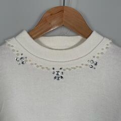 index インデックス 長袖ニット レーヨン ホワイト レディース L【古着】【中古】の画像