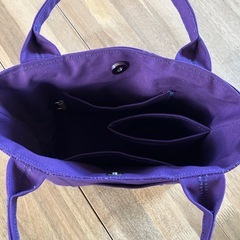 【ハンドメイド】帆布トートバッグ ダークプラム 紫 1219新品未使用の画像