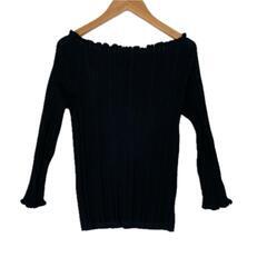 aquagirl アクアガール 長袖ニット レーヨン ブラック レディース F【古着】【中古】の画像