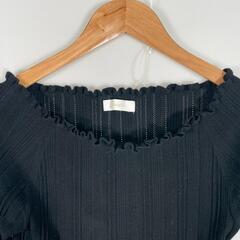 aquagirl アクアガール 長袖ニット レーヨン ブラック レディース F【古着】【中古】の画像