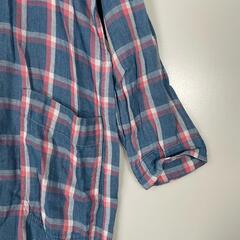 MyFeb Child Woman マイフェブ　チャイルドウーマン タータンチェック ノーカラージャケット コットン ブルー レディース F【古着】【中古】の画像