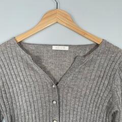 aquagirl アクアガール 長袖ニット ナイロン グレー レディース M【古着】【中古】の画像