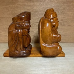 🧧置き物🎣　木彫り 大国様 恵比寿様 神棚 大国主命 事代主命 大黒天 恵比寿天の画像