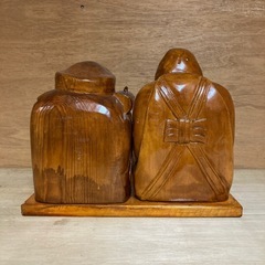 🧧置き物🎣　木彫り 大国様 恵比寿様 神棚 大国主命 事代主命 大黒天 恵比寿天の画像