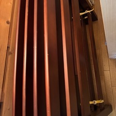 天然木三段ベッド ダークブラウン 3人子供の家族にぴったりの画像