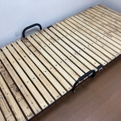折り畳み式スノコ　シングルベッド　布団付きの画像