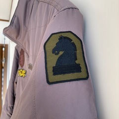 ⭐️古着⭐️ 🇺🇸FIRST DOWN ダウンジャケット ライトダウン パッチワーク M カーキブラウン の画像