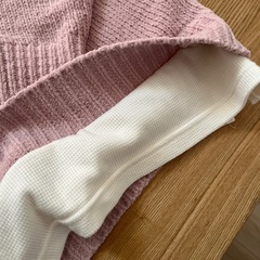 試着のみ・重ね着風セーター　トップス　ピンクの画像