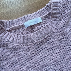 試着のみ・重ね着風セーター　トップス　ピンクの画像