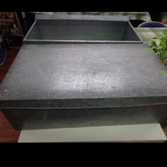 ★ブリキ板：趣味ブリキ加工品造りに：　衣装ケース 収納箱 昭和 レトロ ブリキ箱２セット★の画像