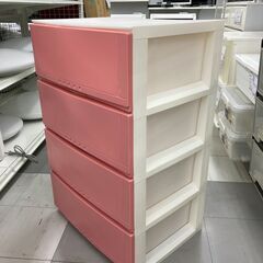 ★リユースのサカイ千葉中央店★  プラスチックチェスト 白/ピンク H84×D41×W54 クリーニング済み TC5860の画像