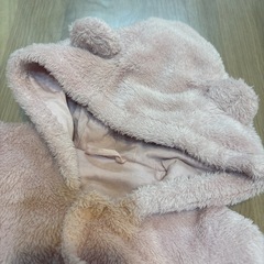 UNIQLO BABY ファーリーフリースオールインワン ピンク　ロンパース 70cmの画像