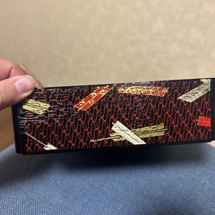 【美品】重箱　1段　おせち　 総柄　カラフル　漆器 和食器 重箱 伝統工芸 小物入れの画像