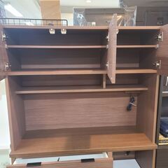 ニトリ　食器棚　茶色の画像