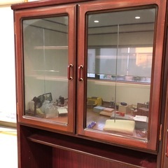 キッチンキャビネット　本棚　収納　リビング収納　キッチン収納　食器棚カップボードの画像