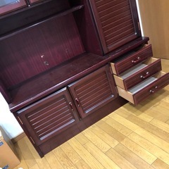 キッチンキャビネット　本棚　収納　リビング収納　キッチン収納　食器棚カップボードの画像