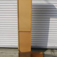 ミラー付 ハンガーラック キャスター付 幅60 木製 おしゃれ 子供 姿見 スリム クローゼット コートハンガー 収納棚　直接引取歓迎の画像