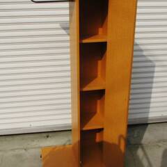 ミラー付 ハンガーラック キャスター付 幅60 木製 おしゃれ 子供 姿見 スリム クローゼット コートハンガー 収納棚　直接引取歓迎の画像