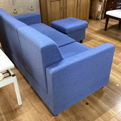三人掛けソファ　オットマン付き【町田市再生家具】　252733