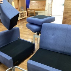 三人掛けソファ　オットマン付き【町田市再生家具】　252733の画像