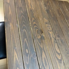 木目テーブル　椅子二脚セットの画像