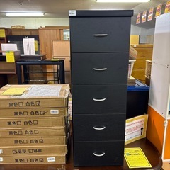 【ジャングル深井店】★スリム5段チェスト ブラック  収納 おしゃれ 家具 簡易クリーニング済 堺市 深井の画像
