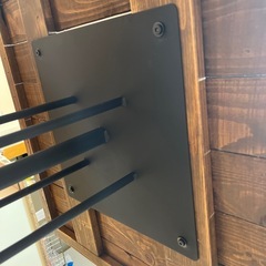 木目テーブル　椅子二脚セットの画像