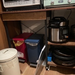 山善レンジ台　ゴミ箱上ラック　引き出し付きの画像