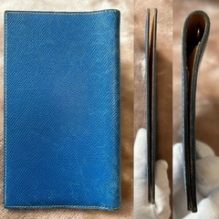 HERMES エルメス  ■種類 手帳ケース 手帳入れ 手帳カバー  ■カラー ブルー　青色系 イエロー　黄色系 バイカラー高さ　約17センチ 横幅　約10センチ マチ　約1.5センチフランス製の画像