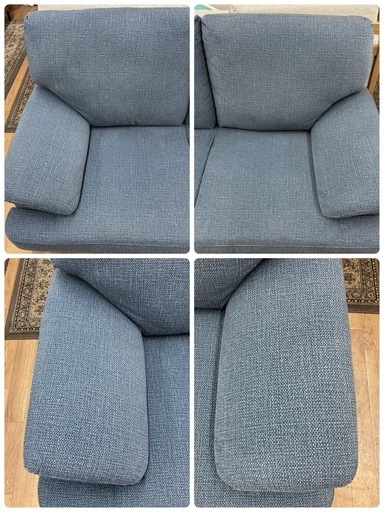 ジモティー限定価格！S736 ⭐ ファブリック2Pソファ ネービー 紺 幅158cm USED 綺麗