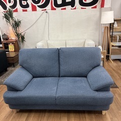 ジモティー限定価格！S736 ⭐ ファブリック2Pソファ ネービー 紺 幅158cm USED 綺麗の画像
